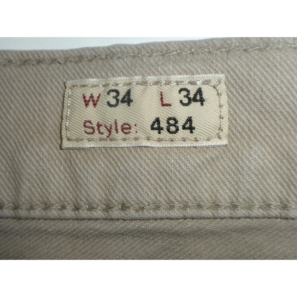 J Crew Pants Mens 34x34 Beige 484 Stretch Chino Slim Fit Tapered Leg Jeans - Picture 7 of 14